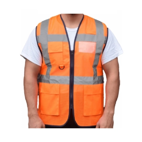 Fileli Premium İkaz Yeleği Turuncu